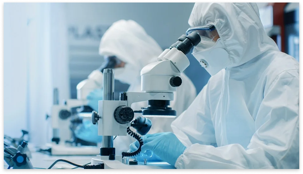 microscope and people